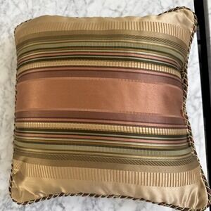Croscill Carrington Stripe Square Throw Pillow - Used for Display Only! 16" Sq